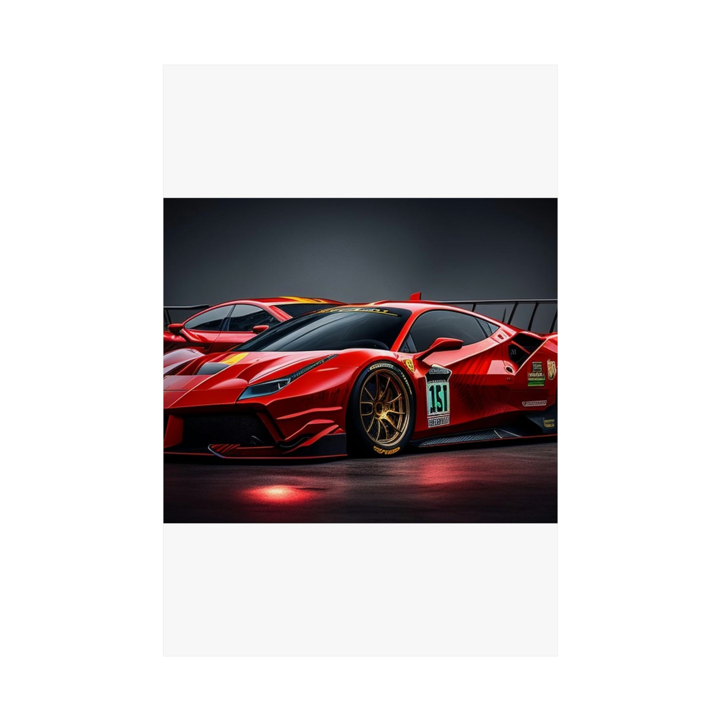 Premium Matte Vertical Posters Ferrari Red 2