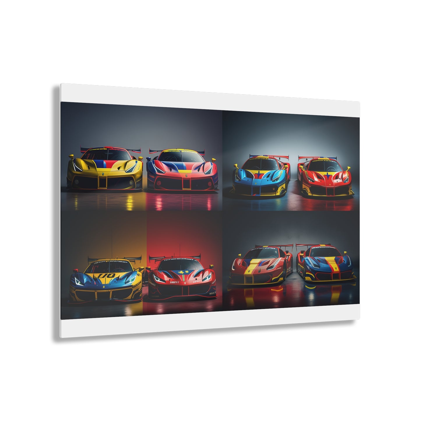 Acrylic Prints Ferrari Red Blue 5