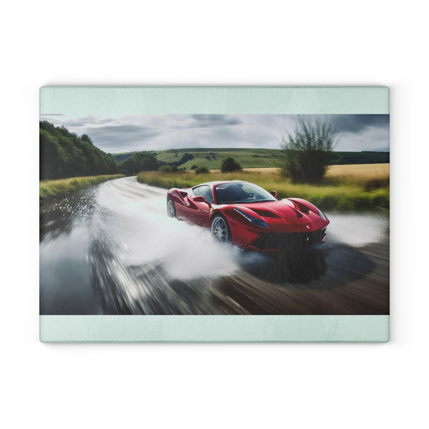 Glass Cutting Board Water Ferrari Splash 4