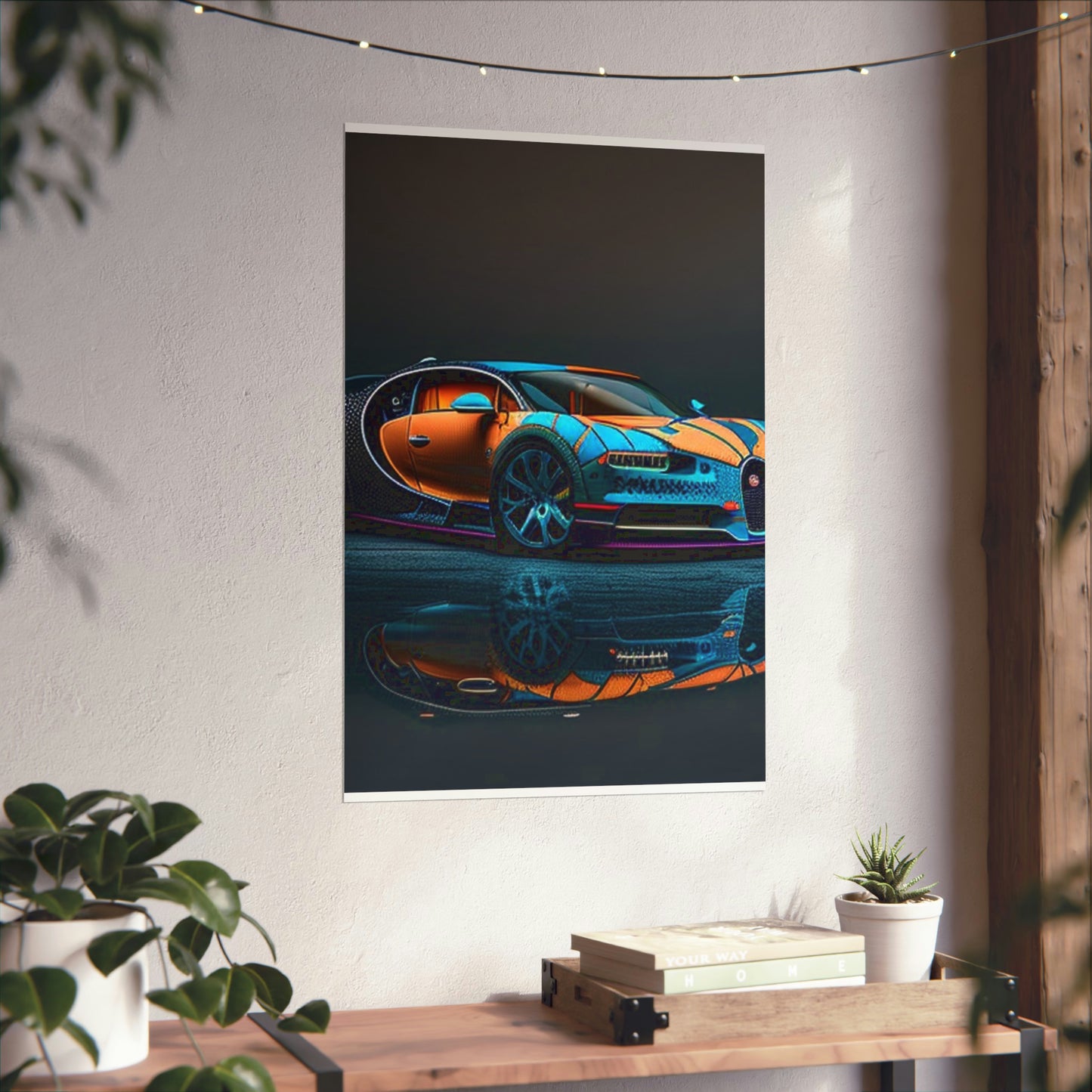 Premium Matte Vertical Posters Bugatti Blue 1