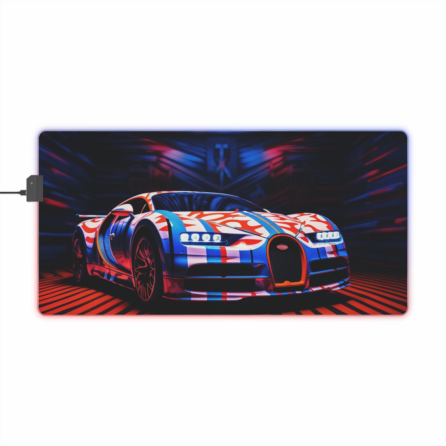 LED Gaming Mouse Pad Macro Bugatti American Flag 1