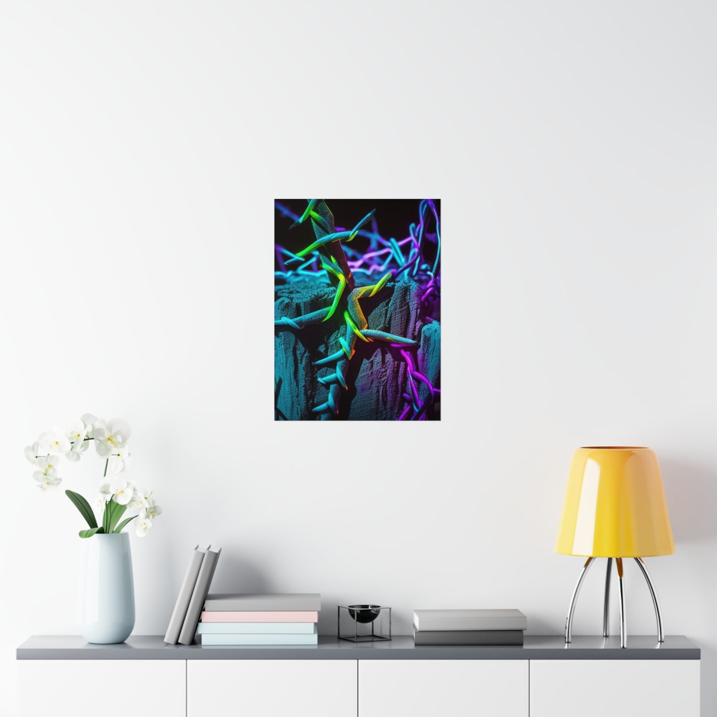 Premium Matte Vertical Posters Macro Neon Barbs 3