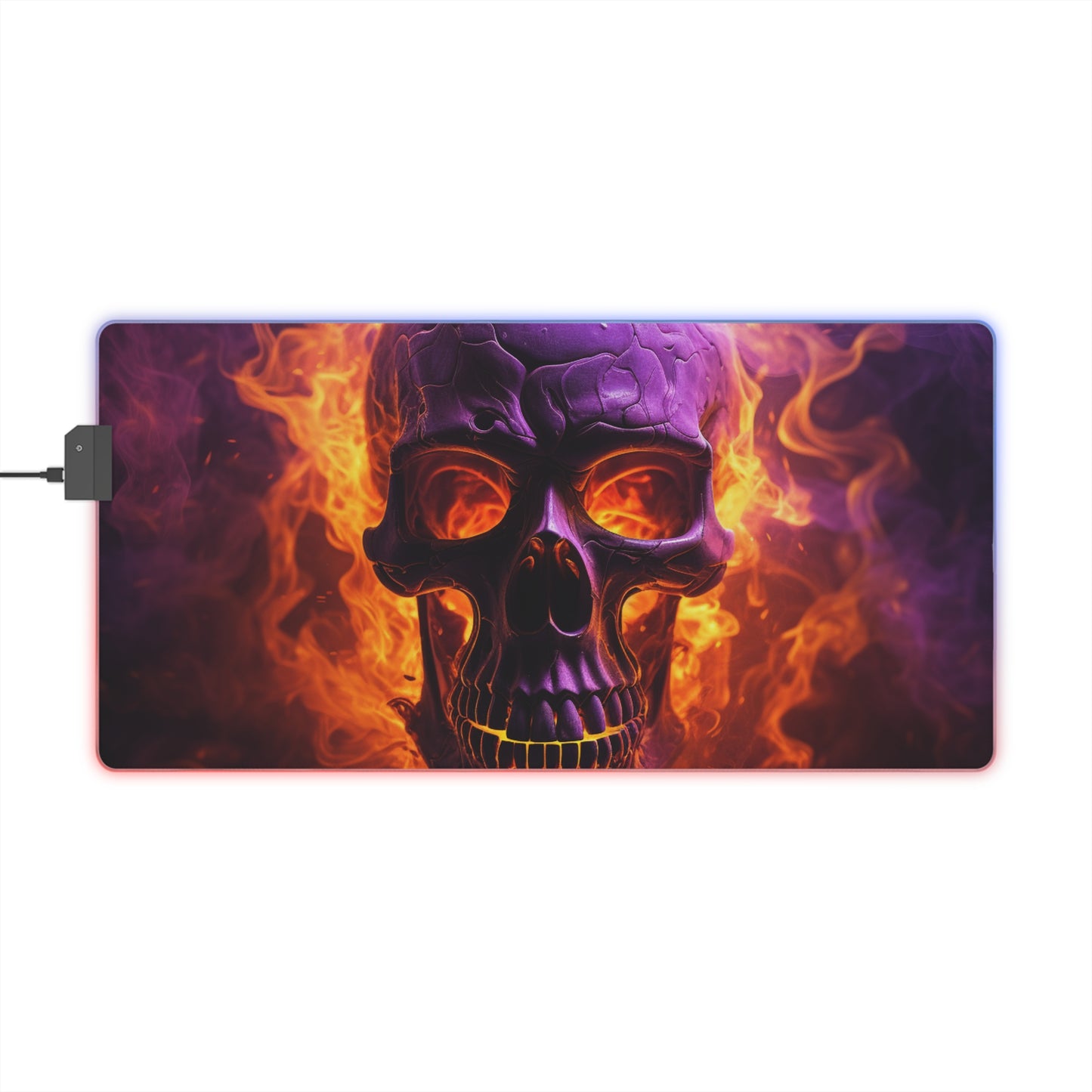 LED Gaming Mouse Pad Skull Flames 3