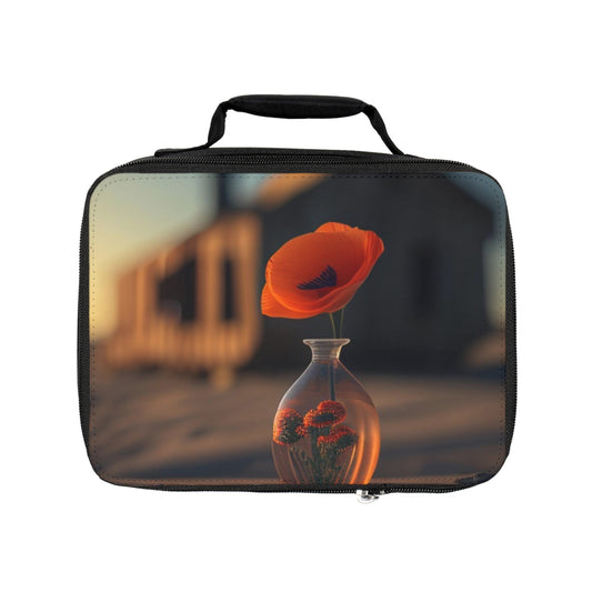 Lunch Bag Orange Poppy in a Vase 3