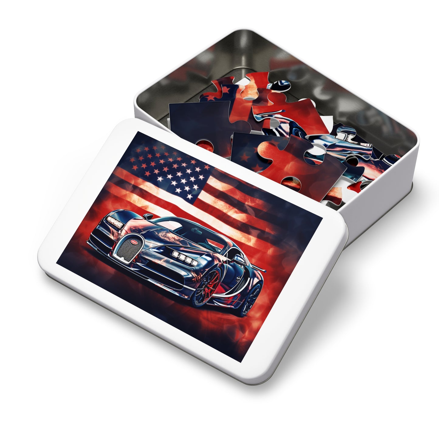Jigsaw Puzzle (30, 110, 252, 500,1000-Piece) Abstract American Flag Background Bugatti 4