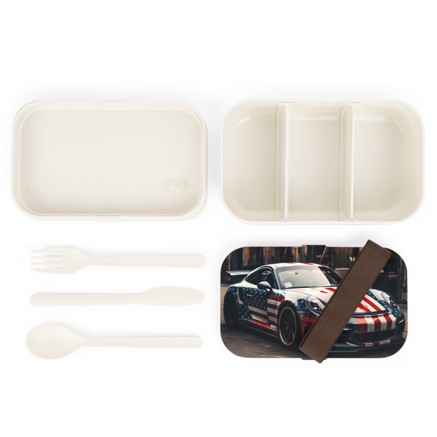 Bento Lunch Box American Flag Porsche 3