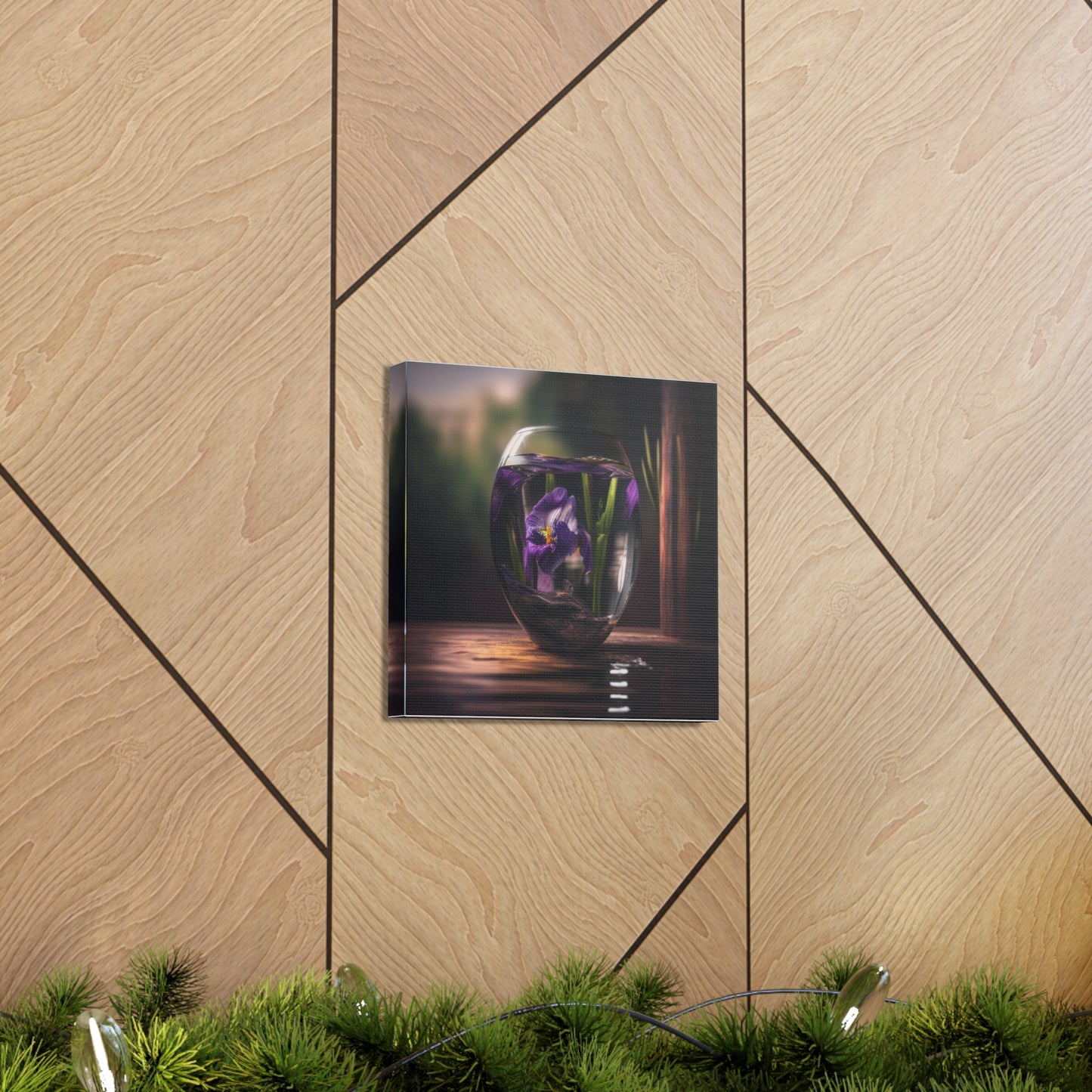 Canvas Gallery Wraps Purple Iris in a vase 4