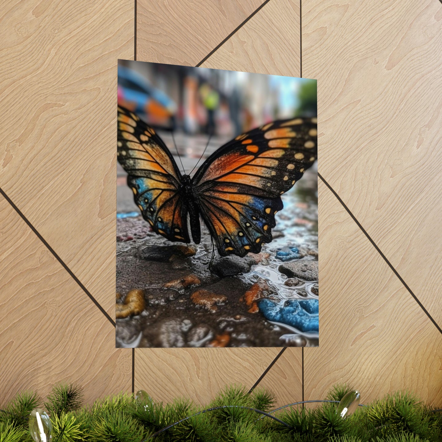 Premium Matte Vertical Posters Water Butterfly Street 4