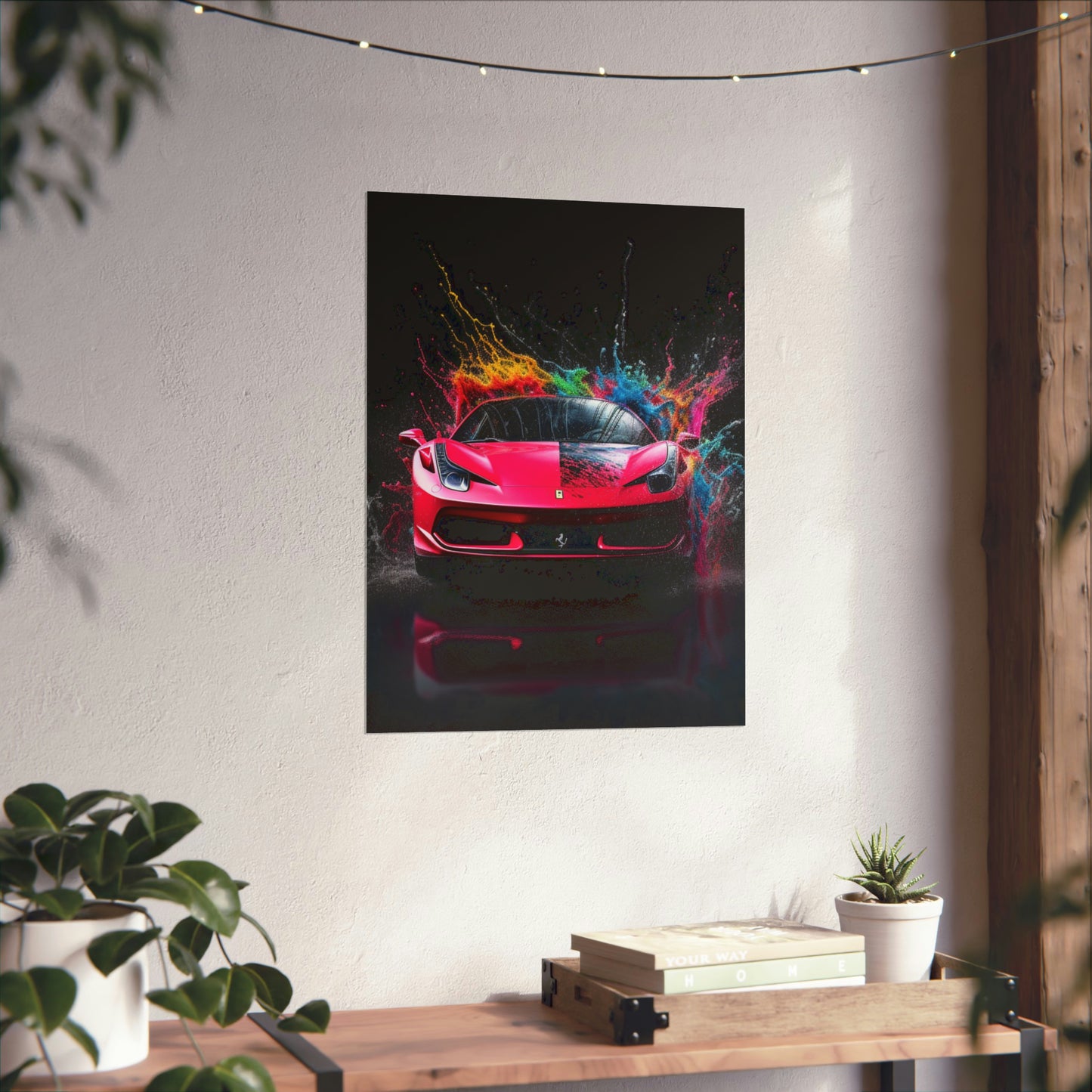 Premium Matte Vertical Posters Ferrari Water Splash 2