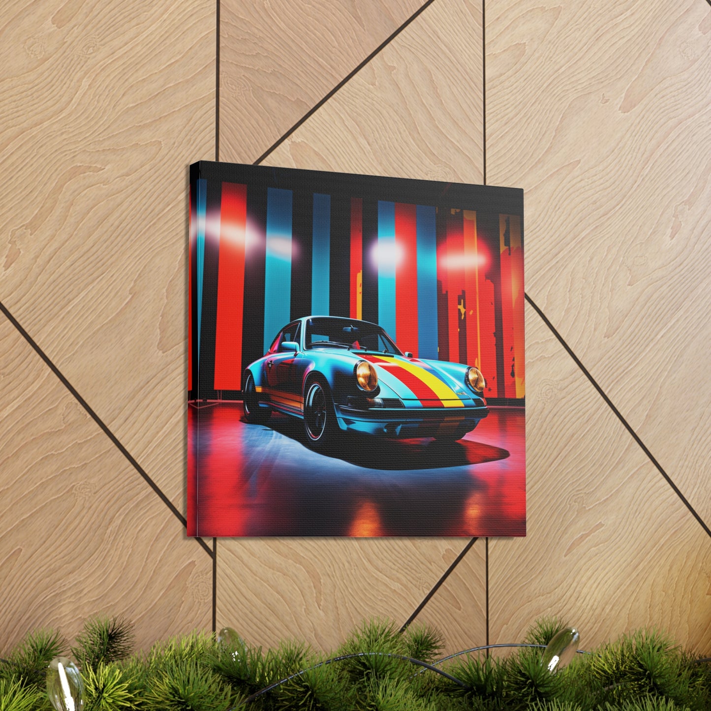 Canvas Gallery Wraps Macro American Flag Porsche 3