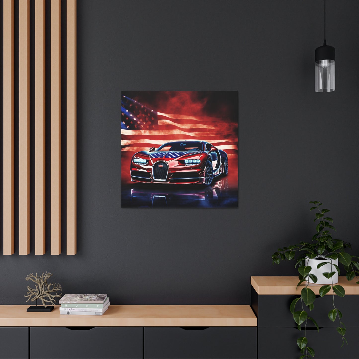 Canvas Gallery Wraps Abstract American Flag Background Bugatti 3