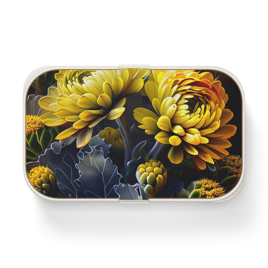 Bento Lunch Box Yellow Hermosas Flores Amarillas 1