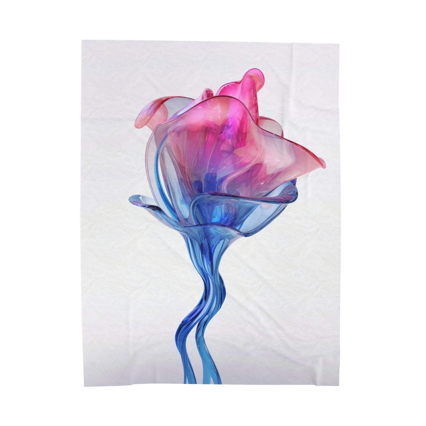 Velveteen Plush Blanket Pink & Blue Tulip Rose 4