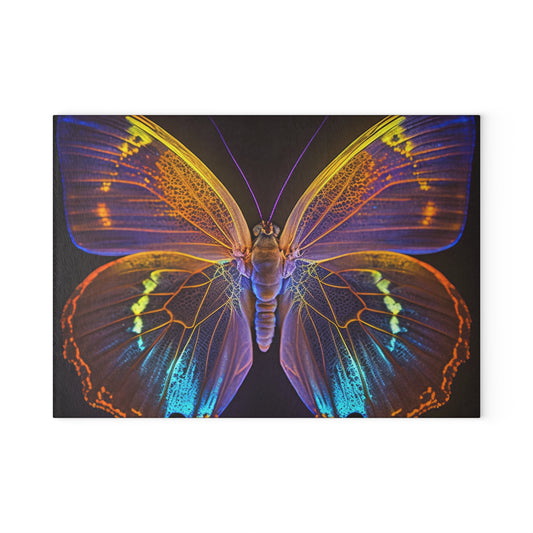 Glass Cutting Board Neon Butterfly Flair 2