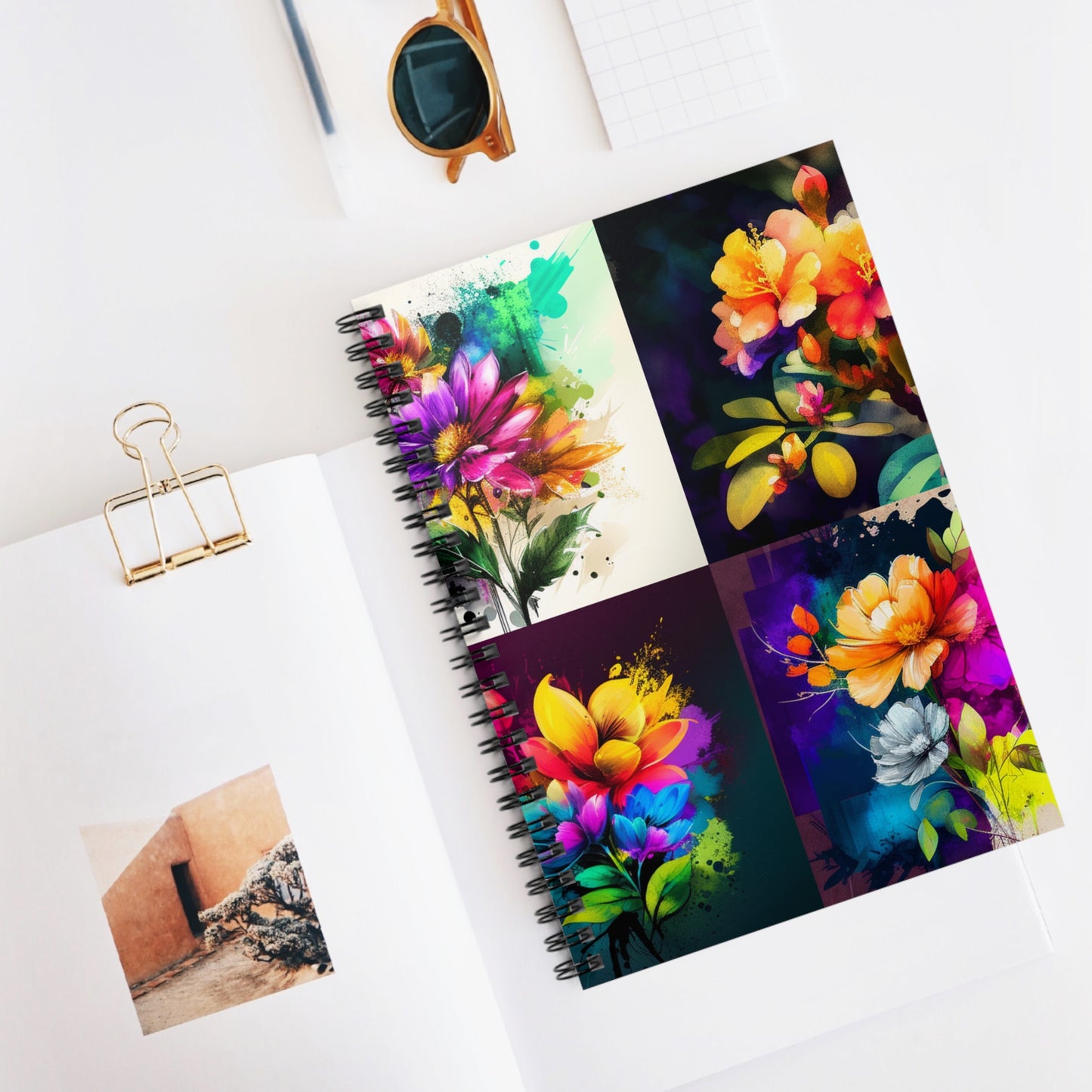 Spiral Notebook - Ruled Line Bright Spring Flowers 5
