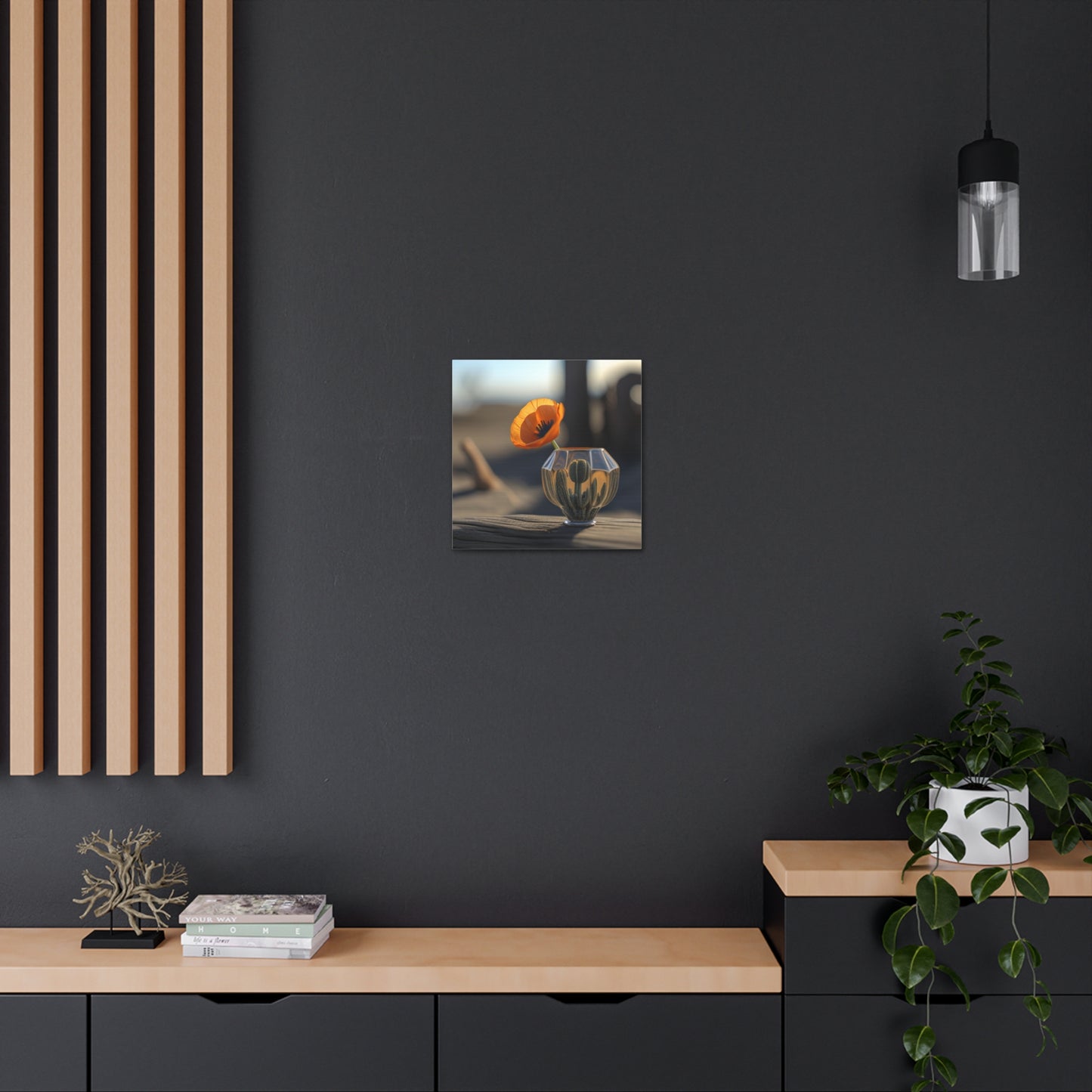 Canvas Gallery Wraps Orange Poppy in a Vase 2