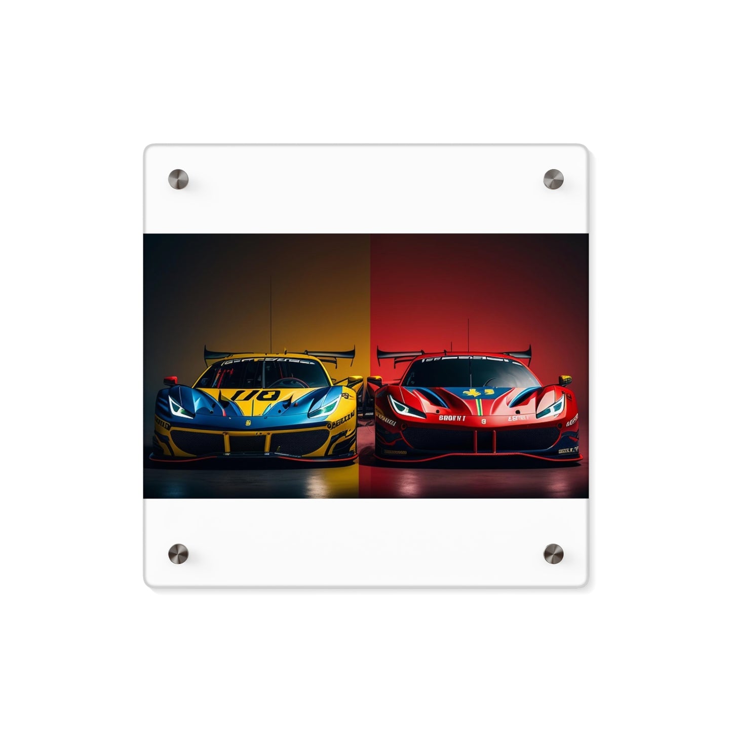 Acrylic Wall Art Panels Ferrari Red Blue 3