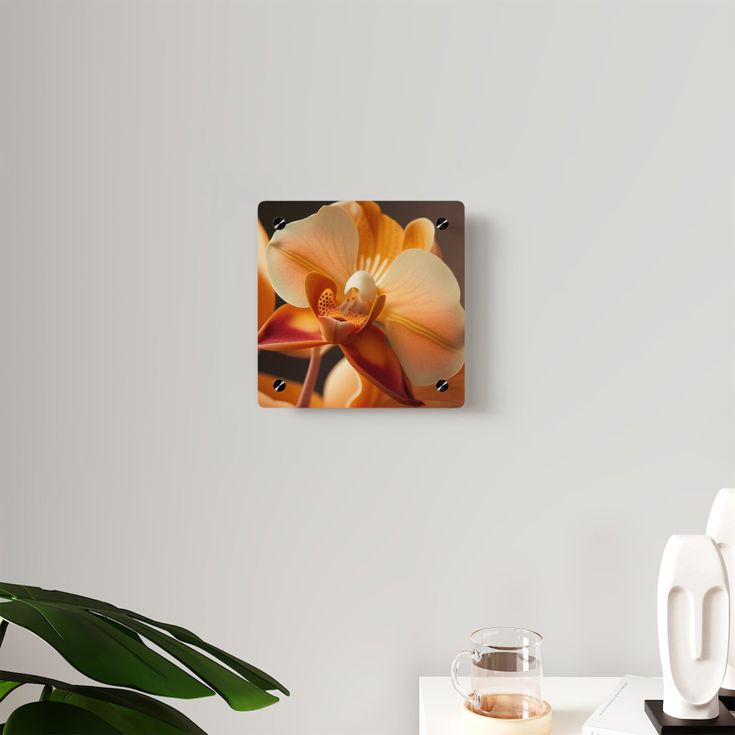 Acrylic Wall Art Panels Orange Orchid 3