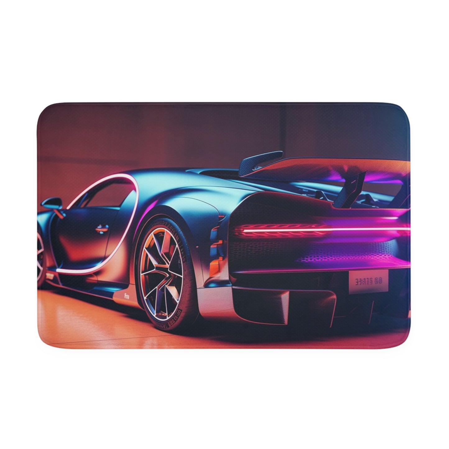 Memory Foam Bath Mat Hyper Bugatti Neon Chiron 2