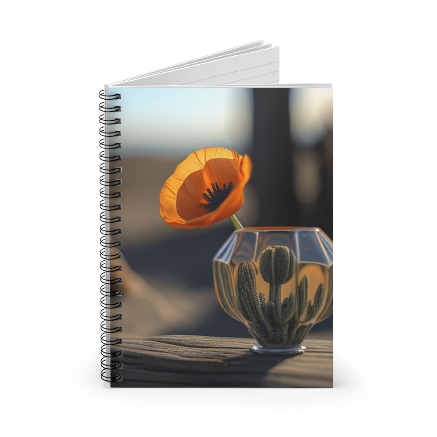 Spiral Notebook - Ruled Line Orange Poppy in a Vase 2