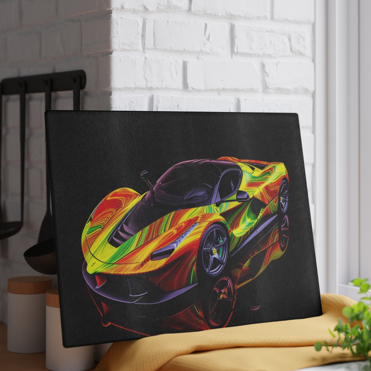 Glass Cutting Board Ferrari Neon 4