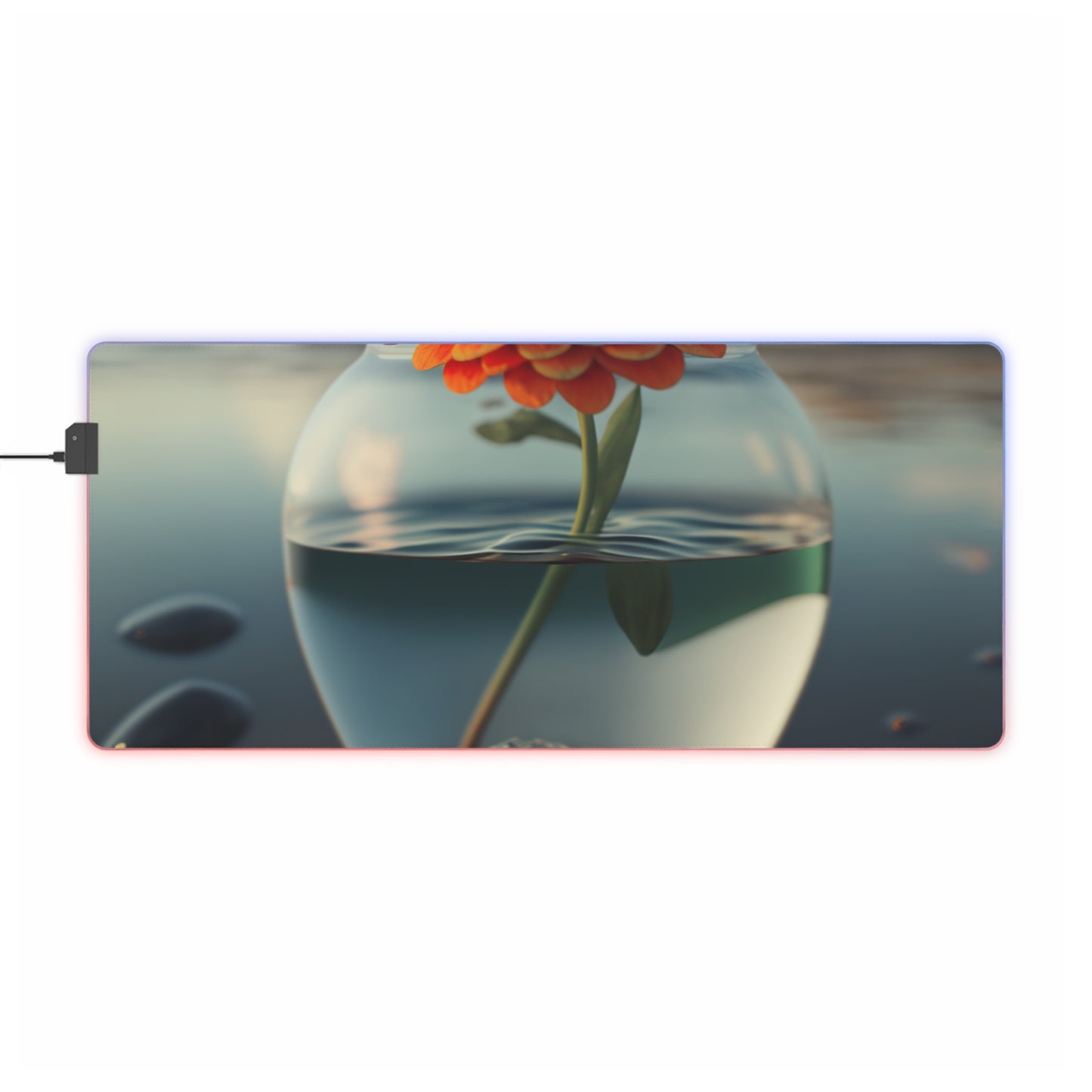 LED Gaming Mouse Pad Orange Zinnia 3