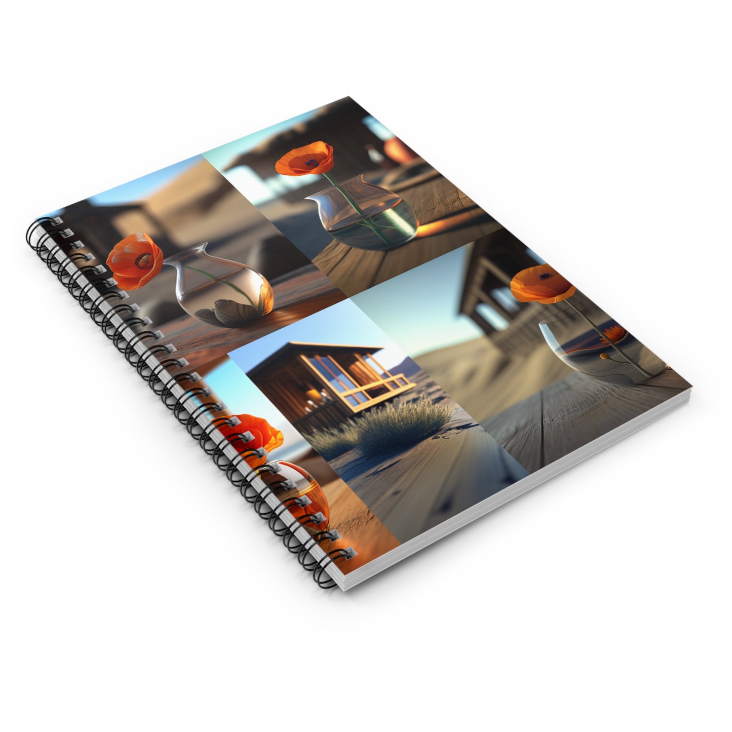 Spiral Notebook - Ruled Line Poppy in a Glass Vase 5