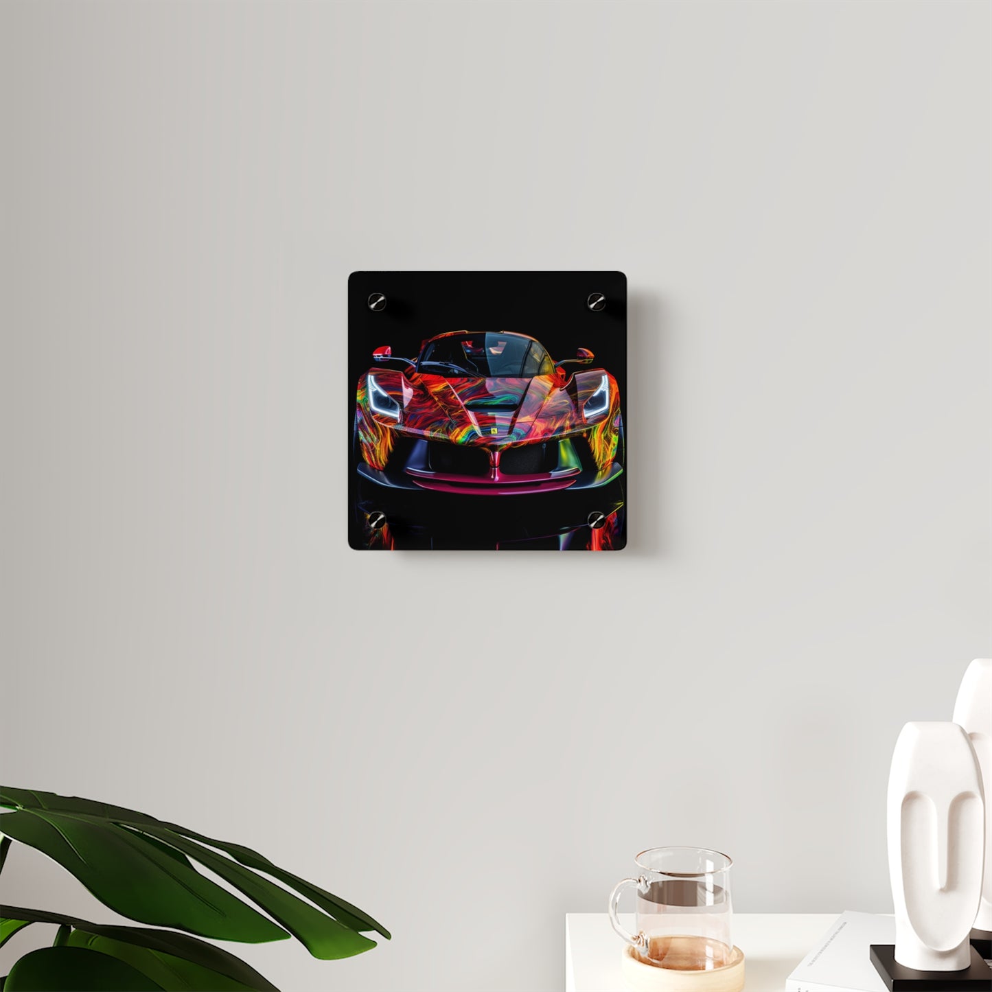 Acrylic Wall Art Panels Ferrari Neon 3