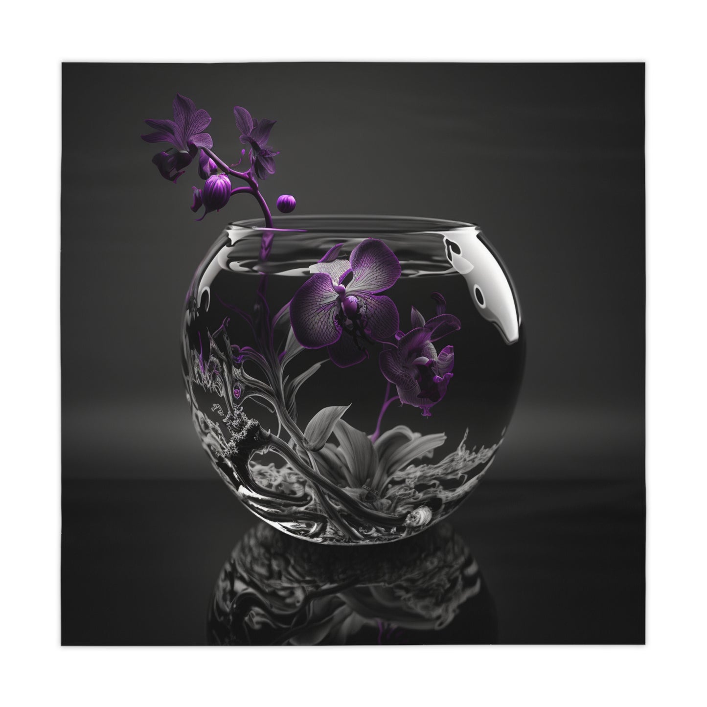 Tablecloth Purple Orchid Glass vase 3