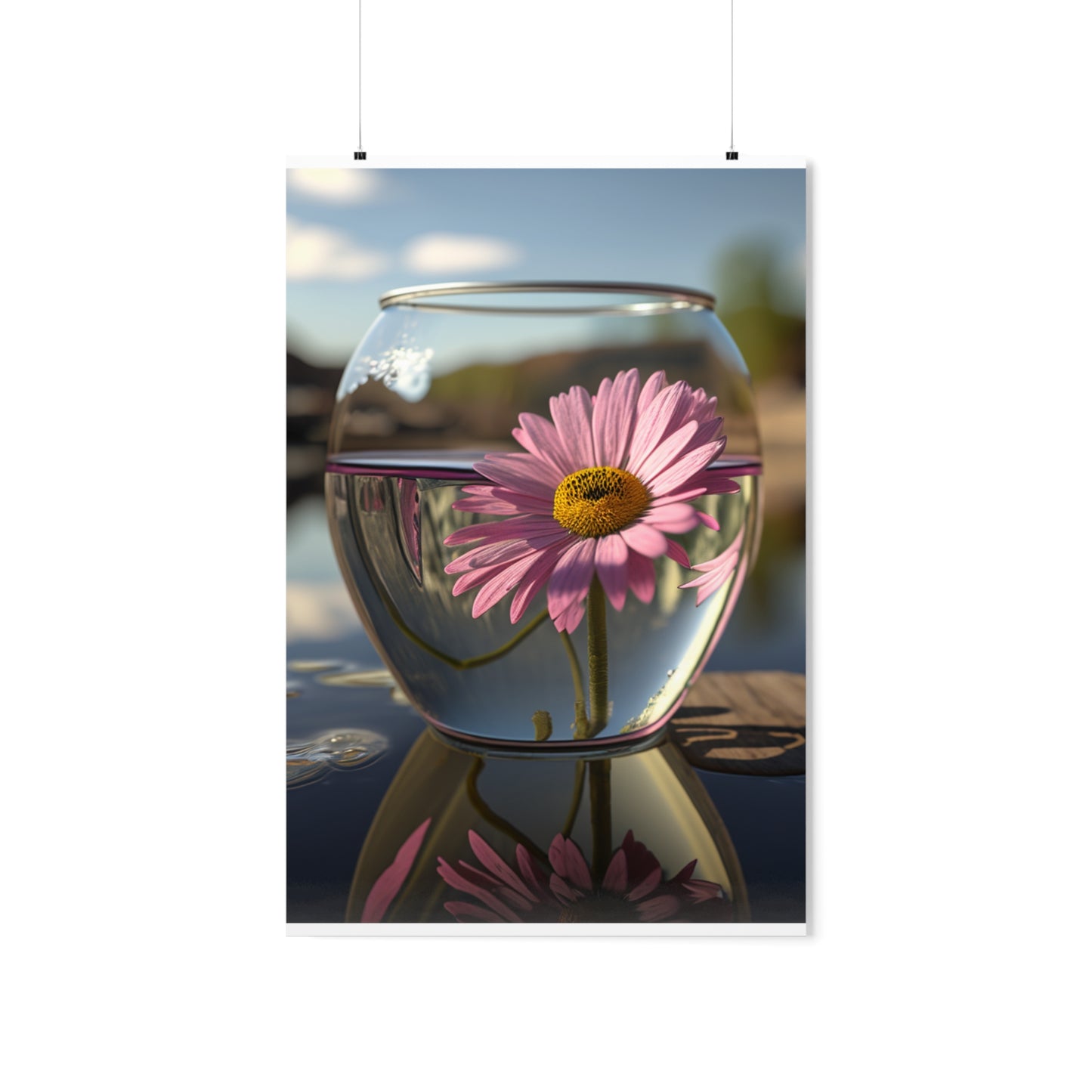 Premium Matte Vertical Posters Daisy in a vase 1