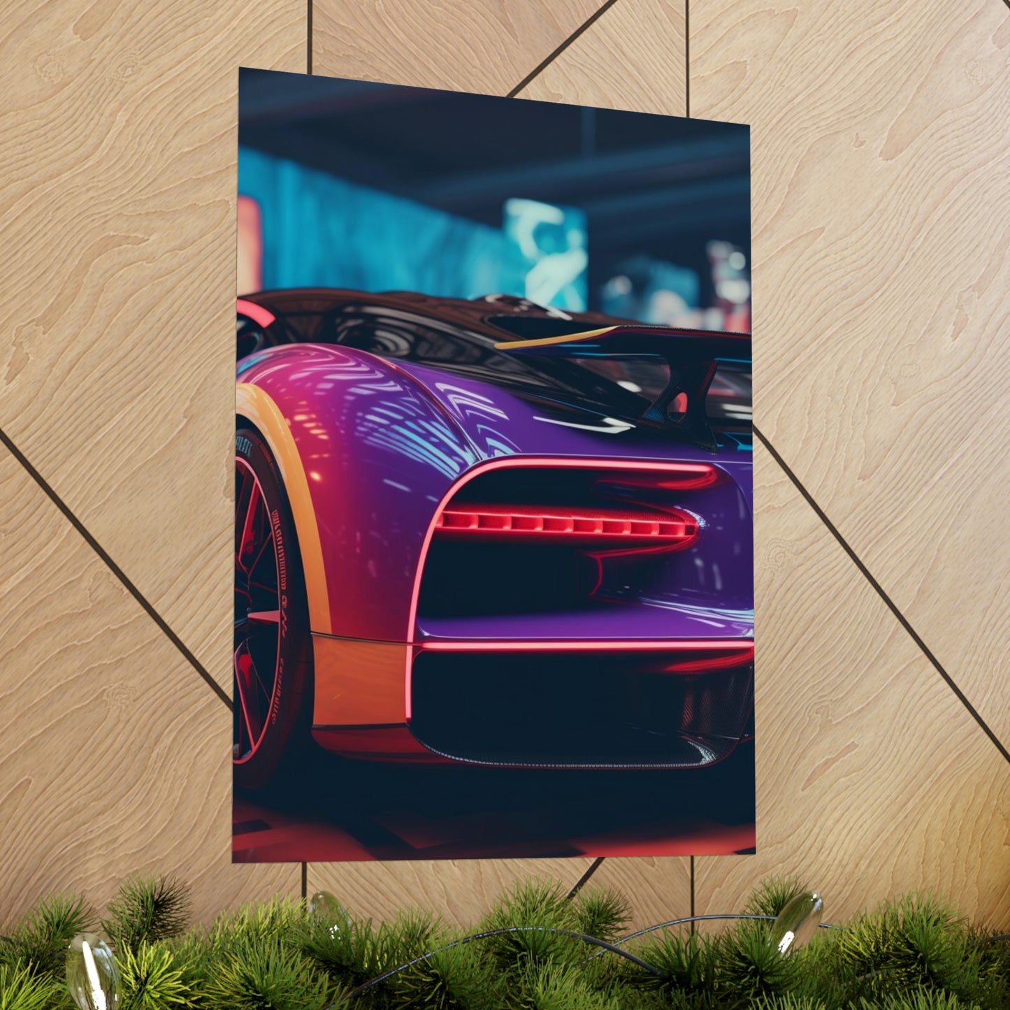 Premium Matte Vertical Posters Hyper Bugatti Neon Chiron 3