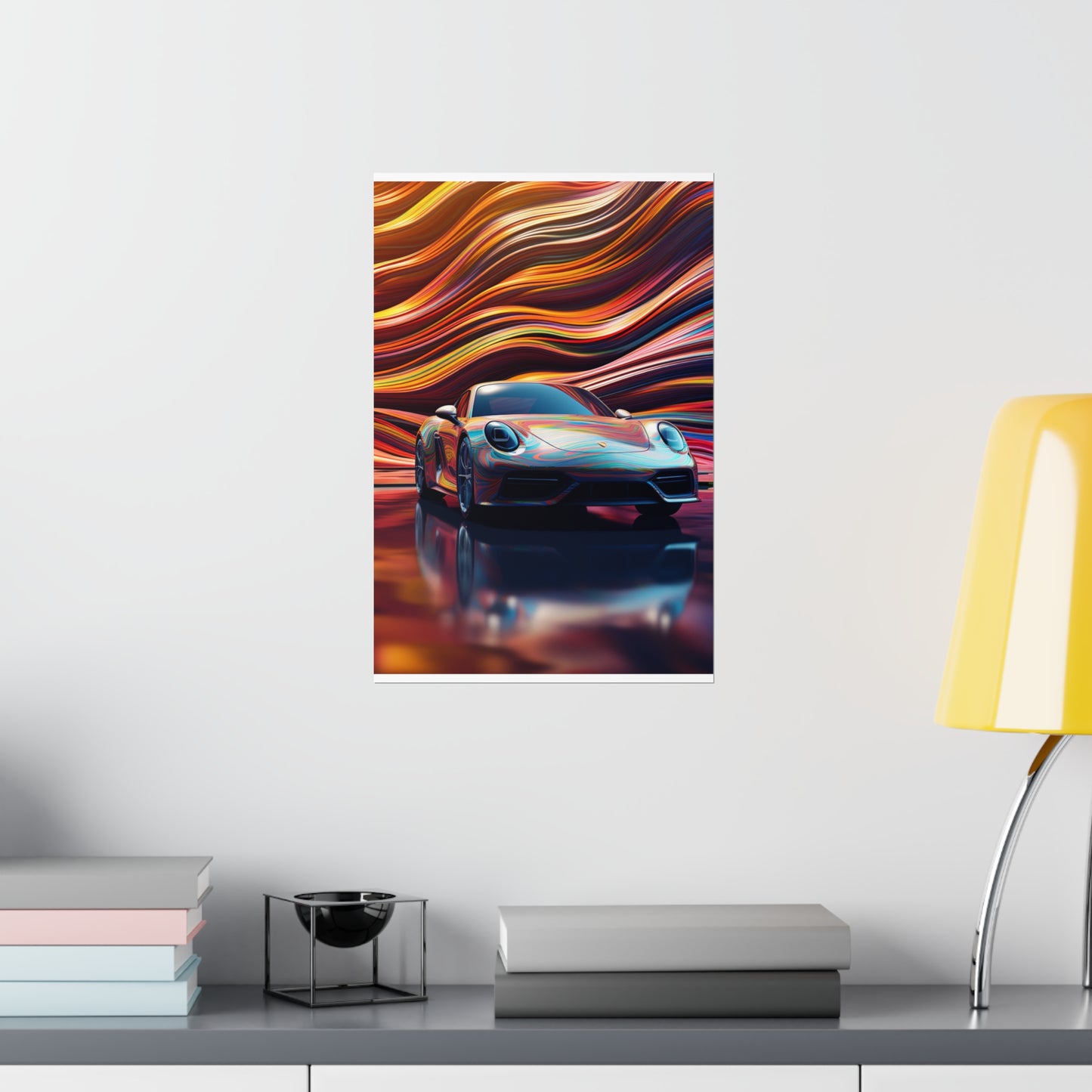 Premium Matte Vertical Posters Porsche Water Fusion 1