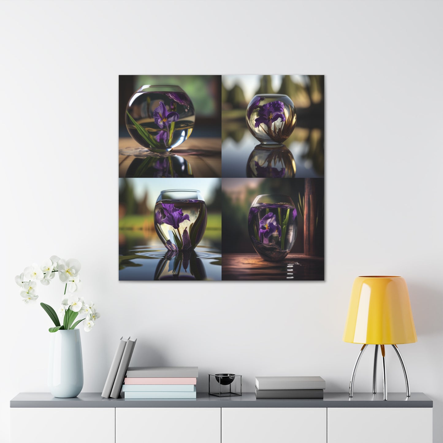 Canvas Gallery Wraps Purple Iris in a vase 5