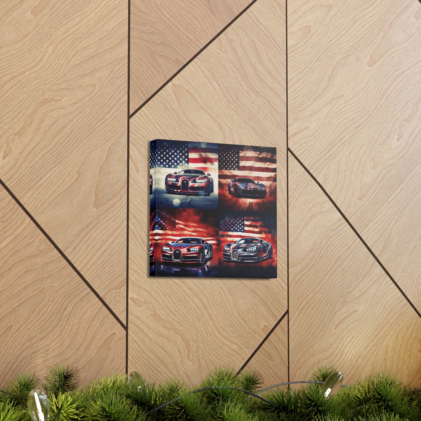 Canvas Gallery Wraps Abstract American Flag Background Bugatti 5