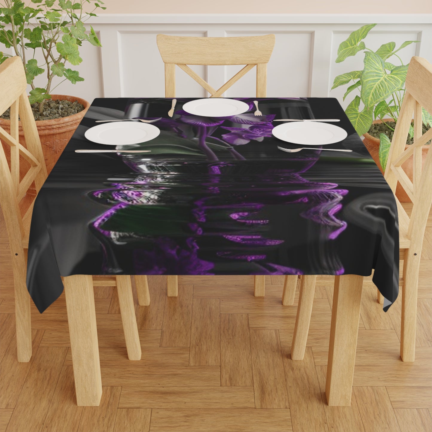 Tablecloth Purple Orchid Glass vase 1