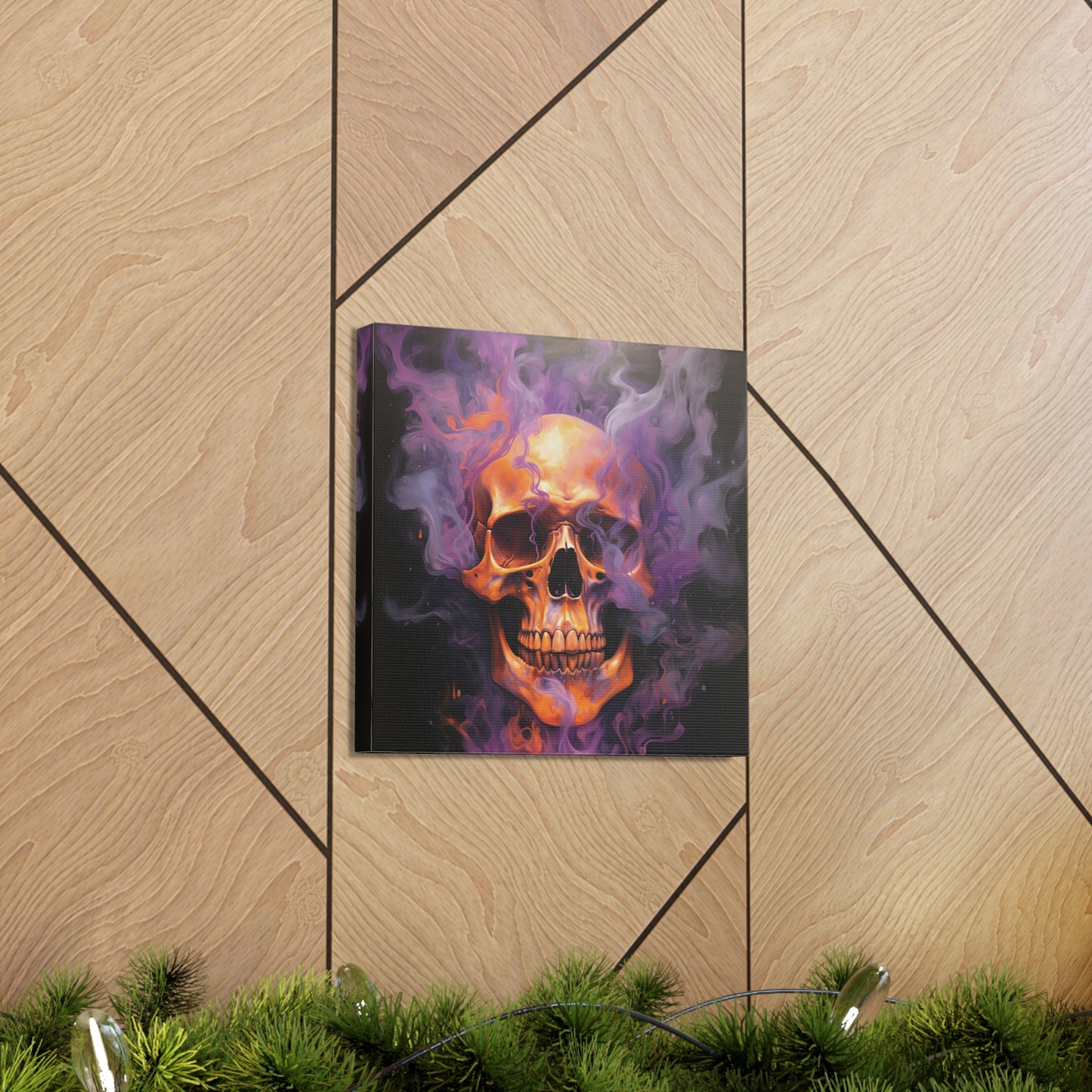 Canvas Gallery Wraps Skull Flames 4