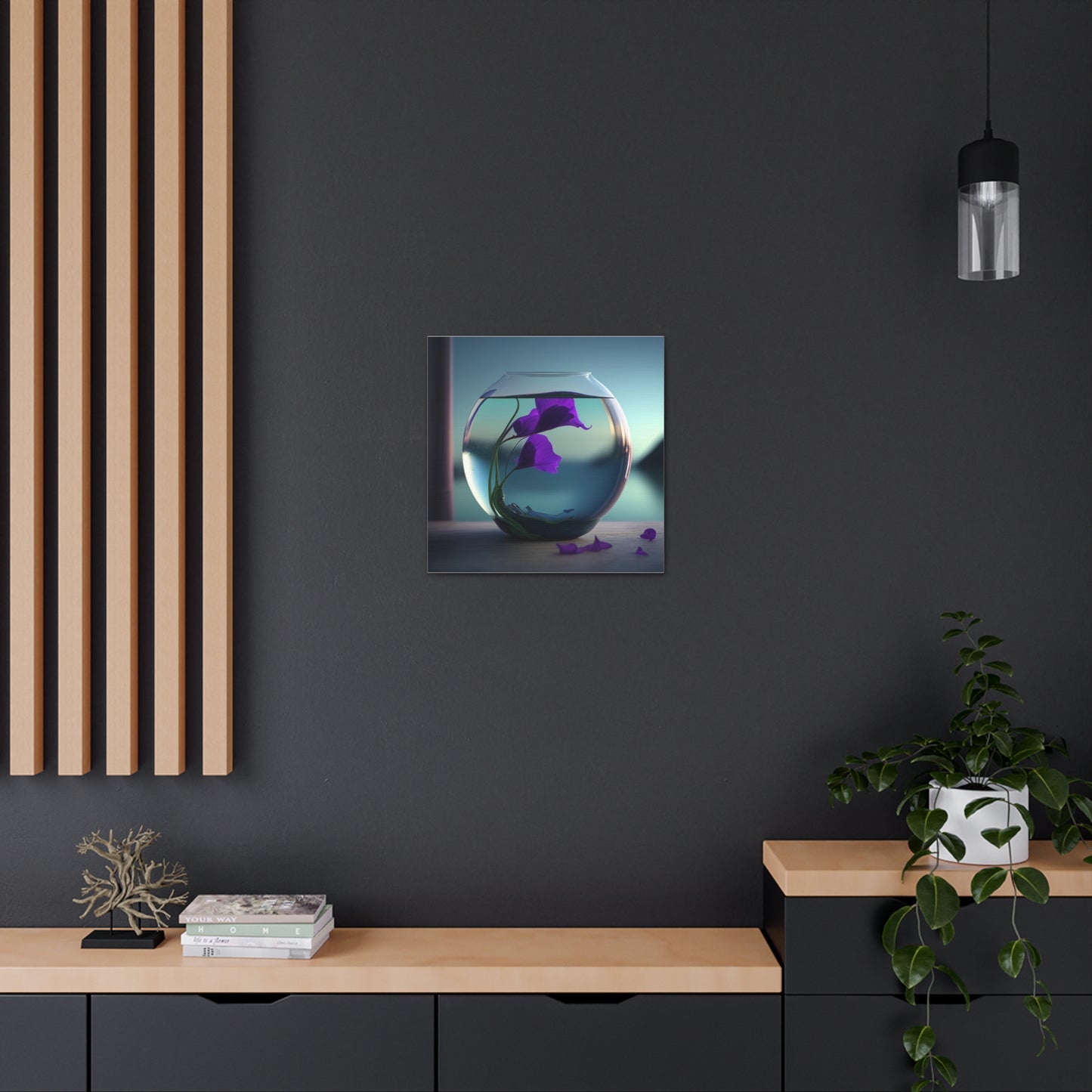Canvas Gallery Wraps Purple Sweet pea in a vase 2