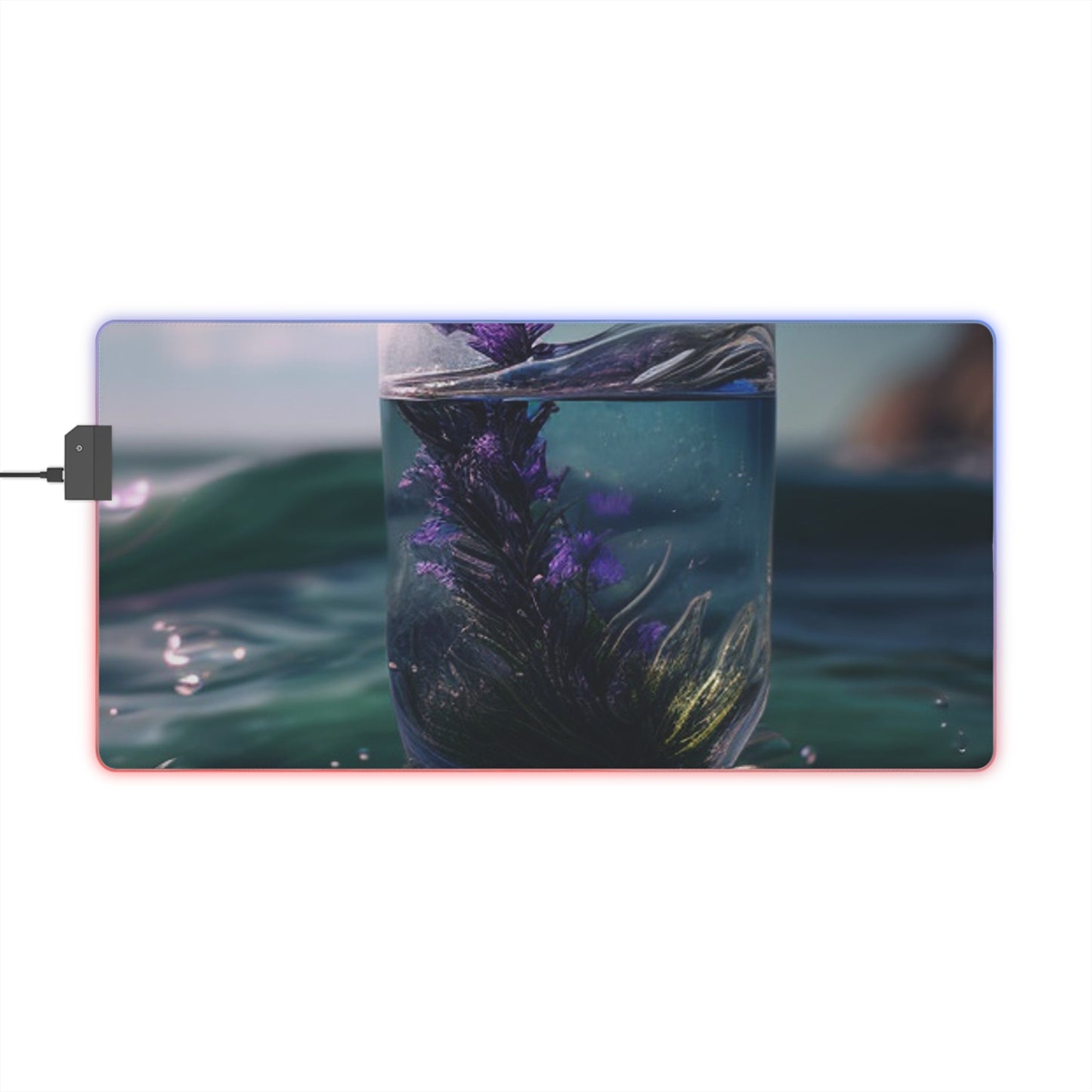 LED Gaming Mouse Pad Lavender in a vase 2