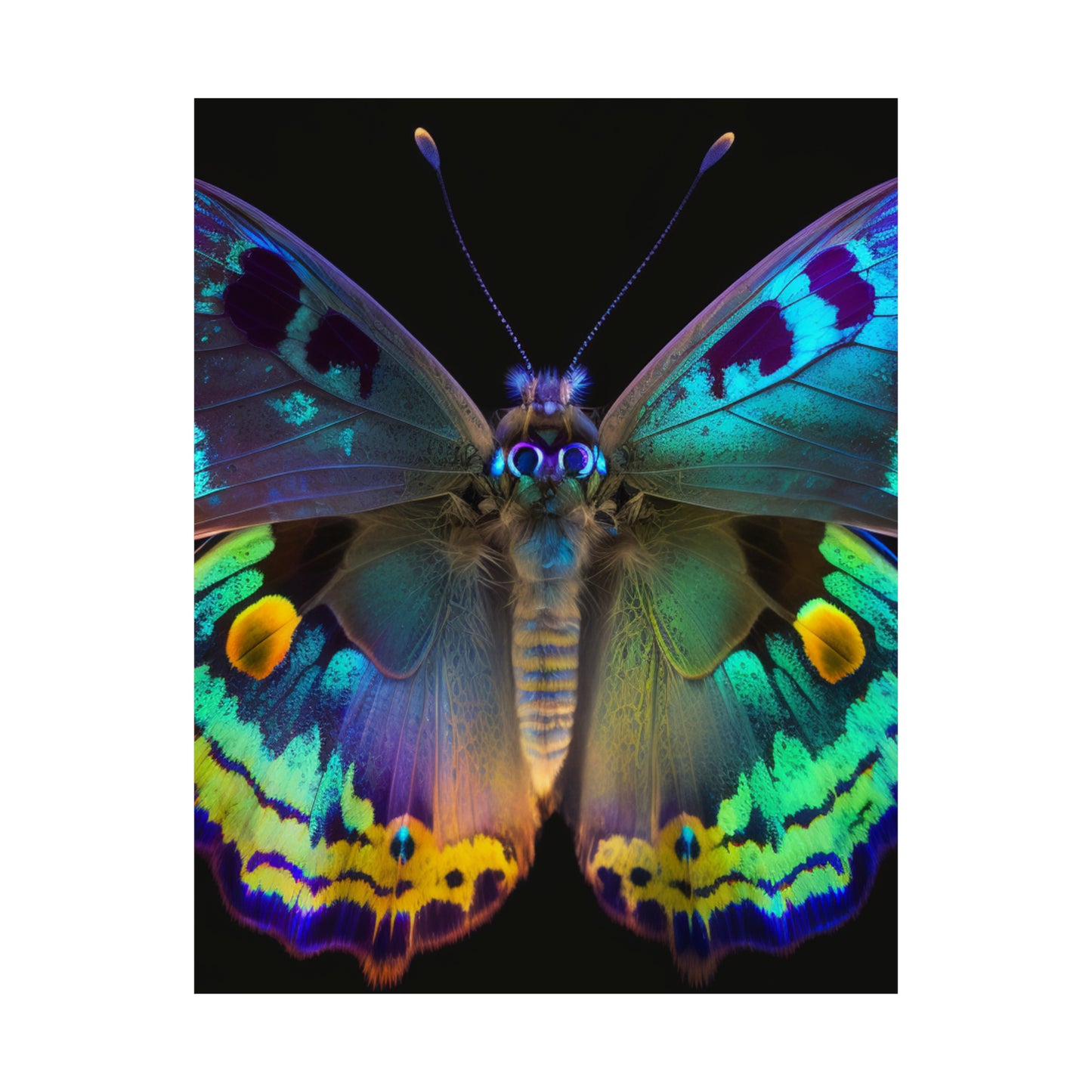 Premium Matte Vertical Posters Neon Hue Butterfly 4