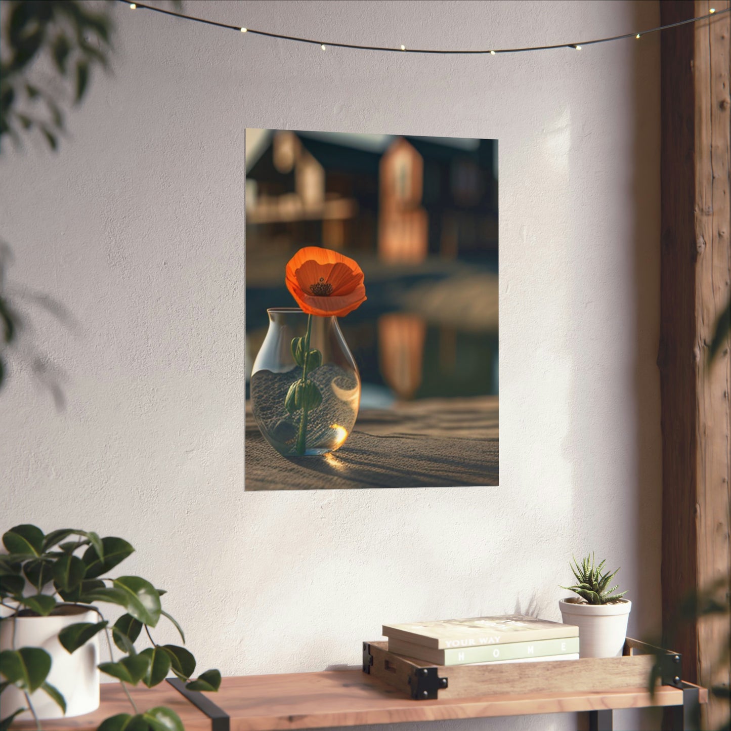 Premium Matte Vertical Posters Orange Poppy in a Vase 4