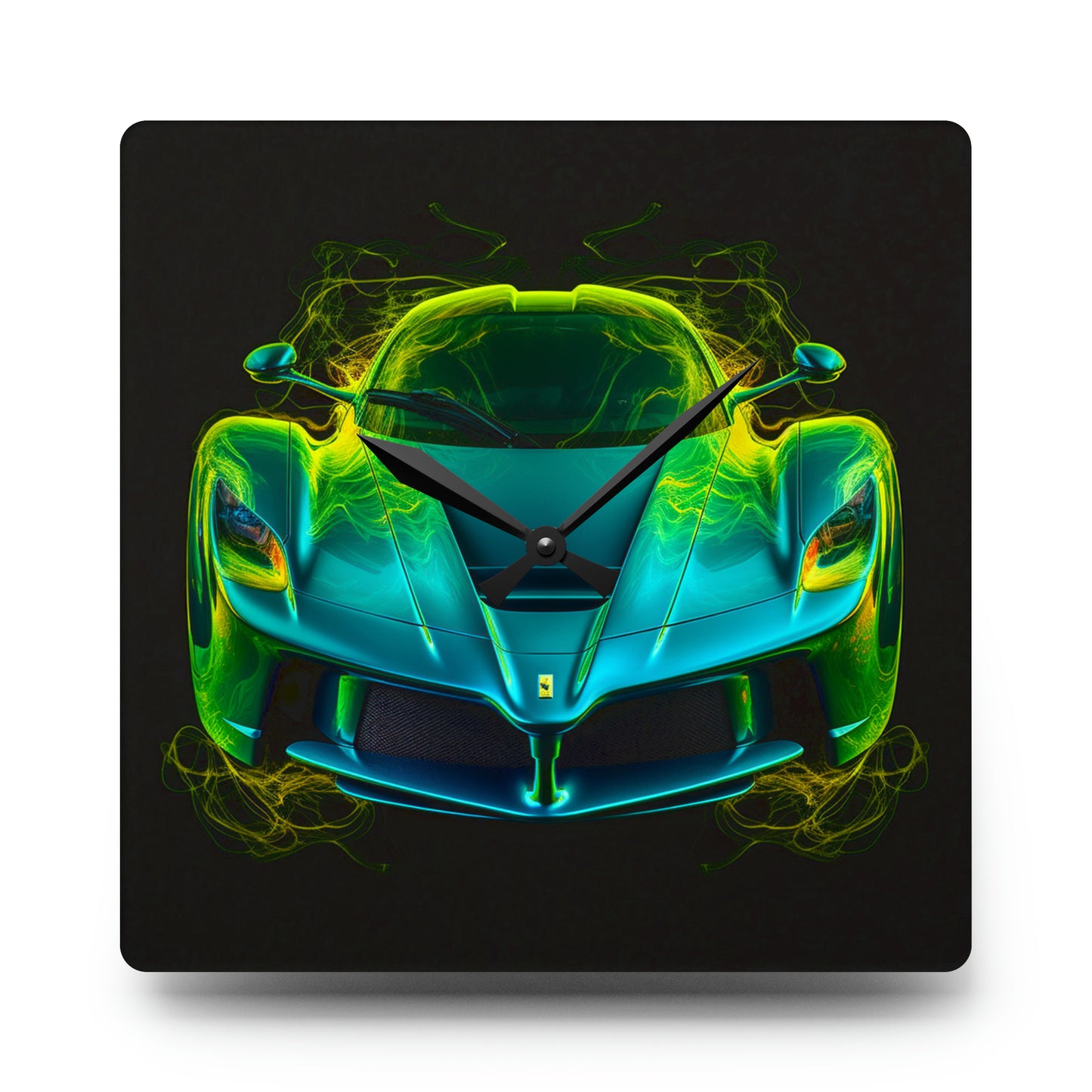 Acrylic Wall Clock Ferrari Neon 2