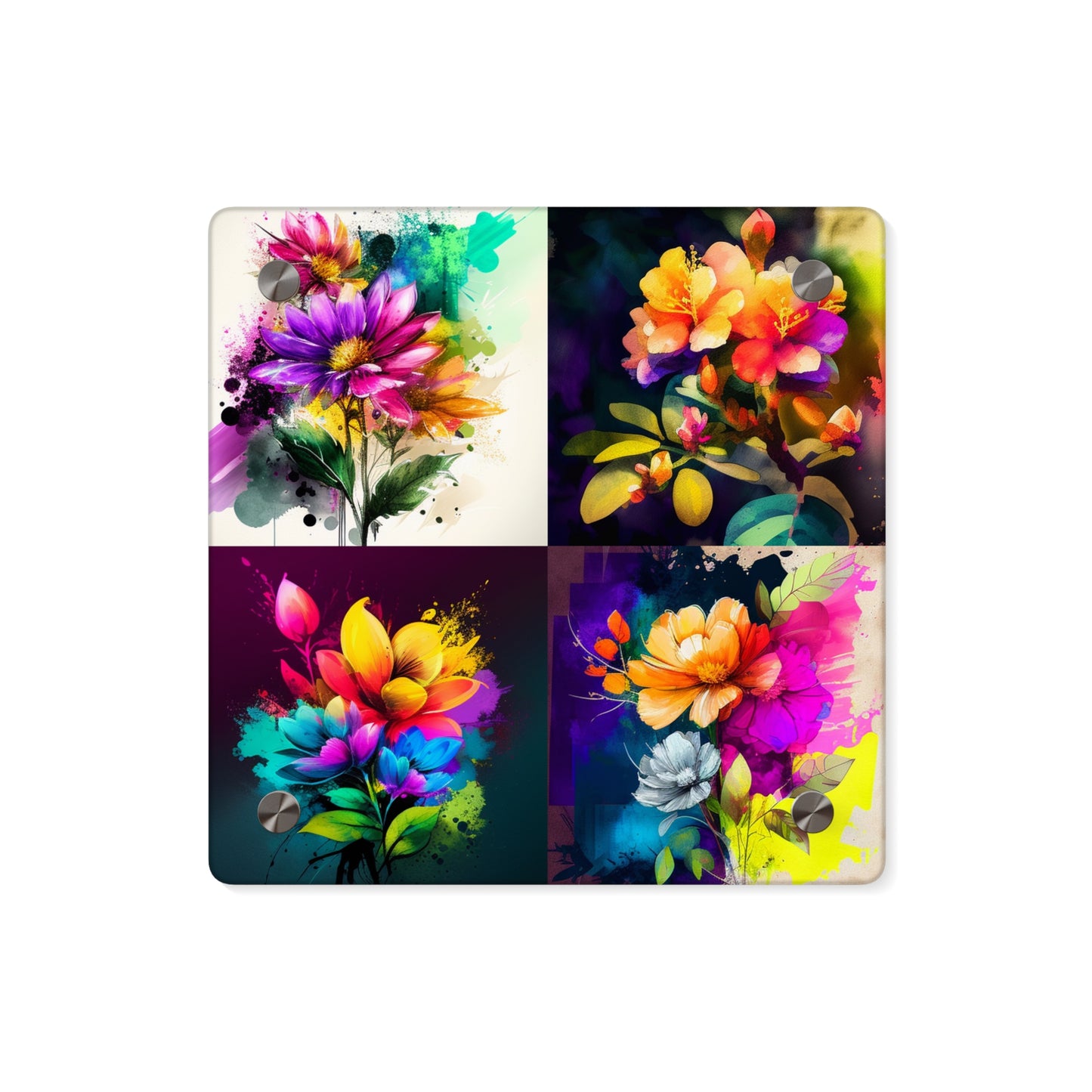 Acrylic Wall Art Panels Bright Spring Flowers 5