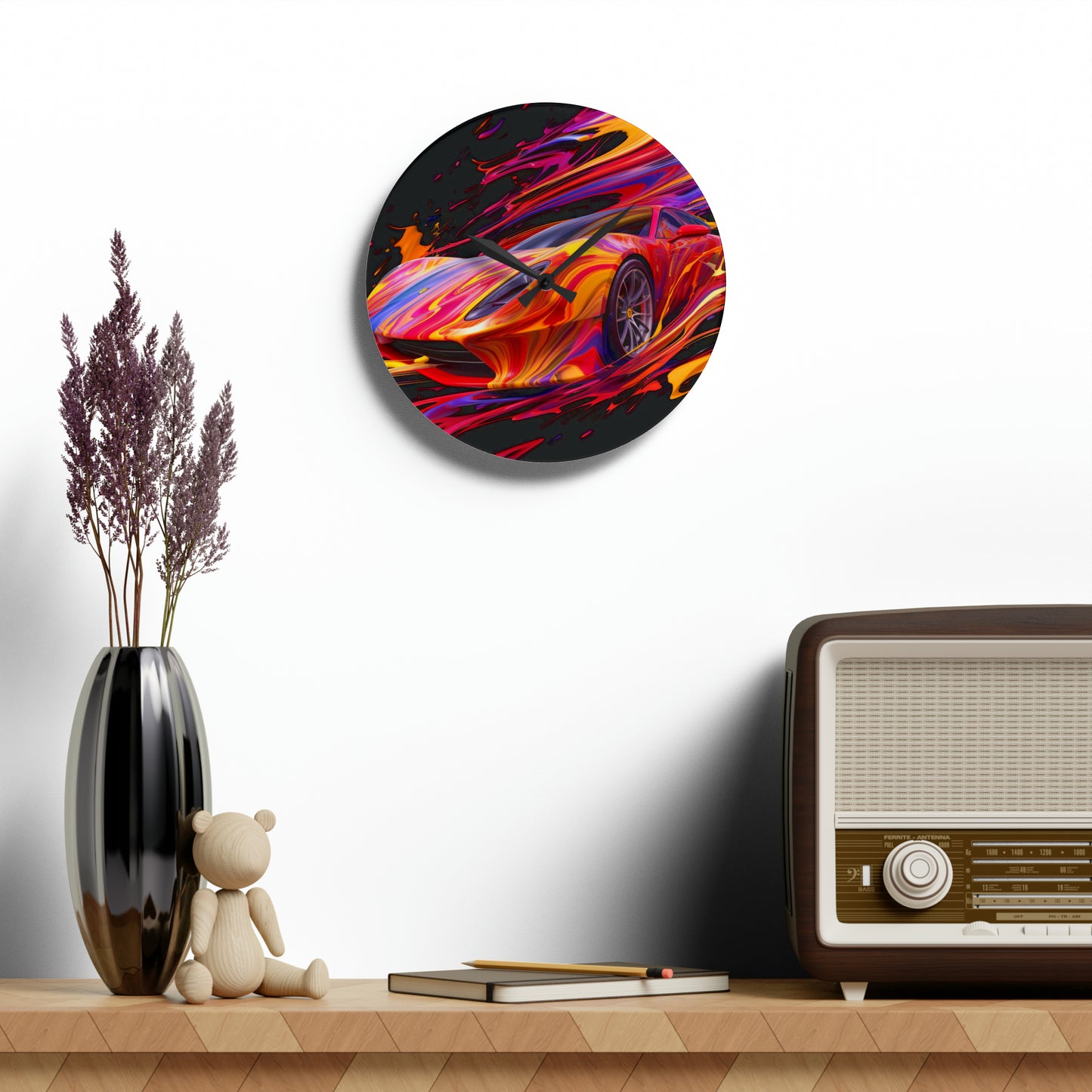 Acrylic Wall Clock Ferrari Water Fusion 2