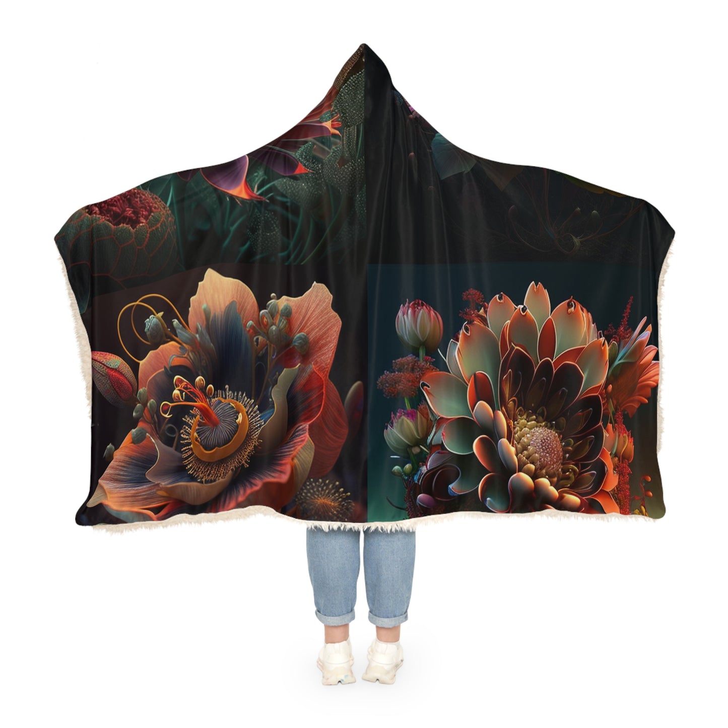 Snuggle Hooded Blanket Flower Arangment 5