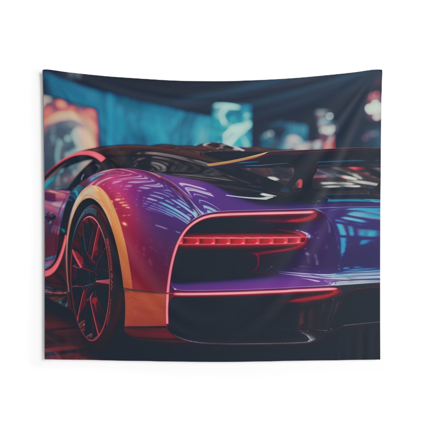 Indoor Wall Tapestries Hyper Bugatti Neon Chiron 3