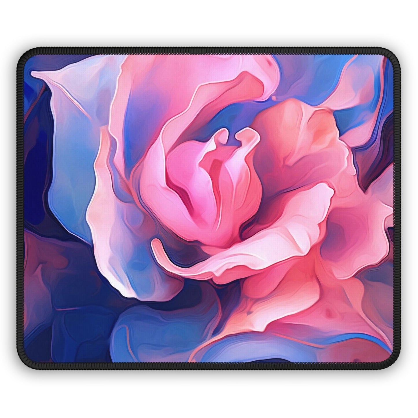 Gaming Mouse Pad  Pink & Blue Tulip Rose 1