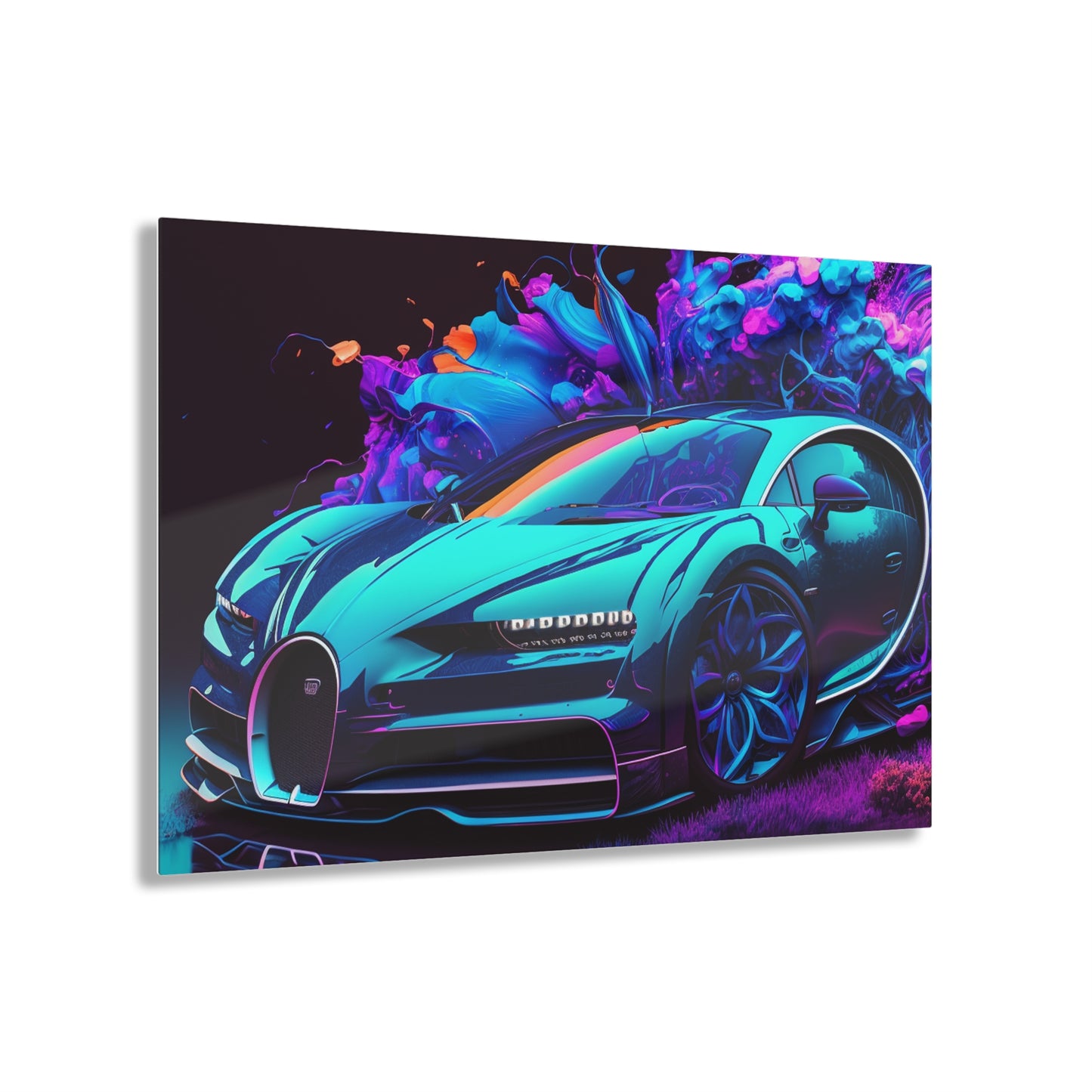 Acrylic Prints Bugatti Neon Chiron 3