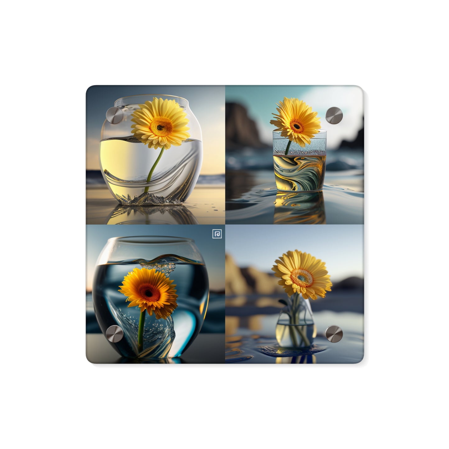 Acrylic Wall Art Panels yello Gerbera glass 5