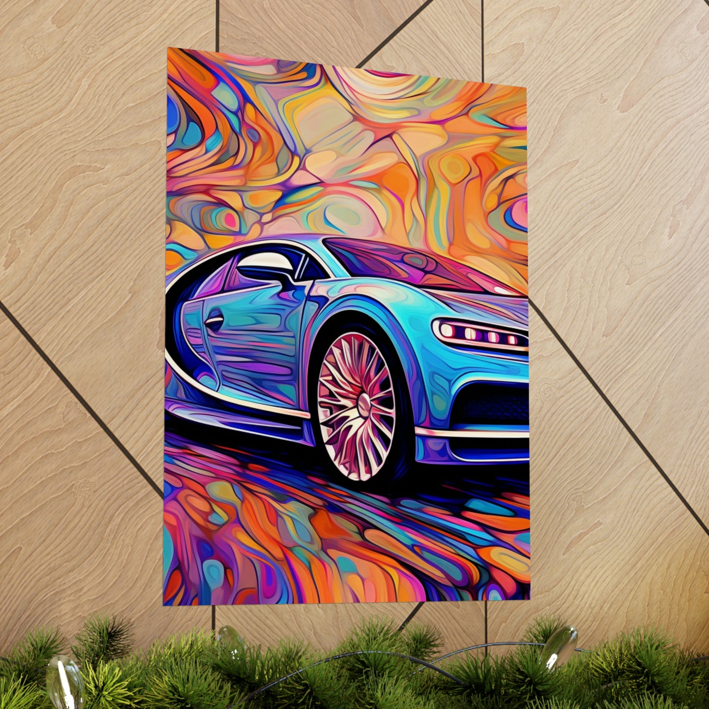 Premium Matte Vertical Posters Bugatti Abstract Concept 3