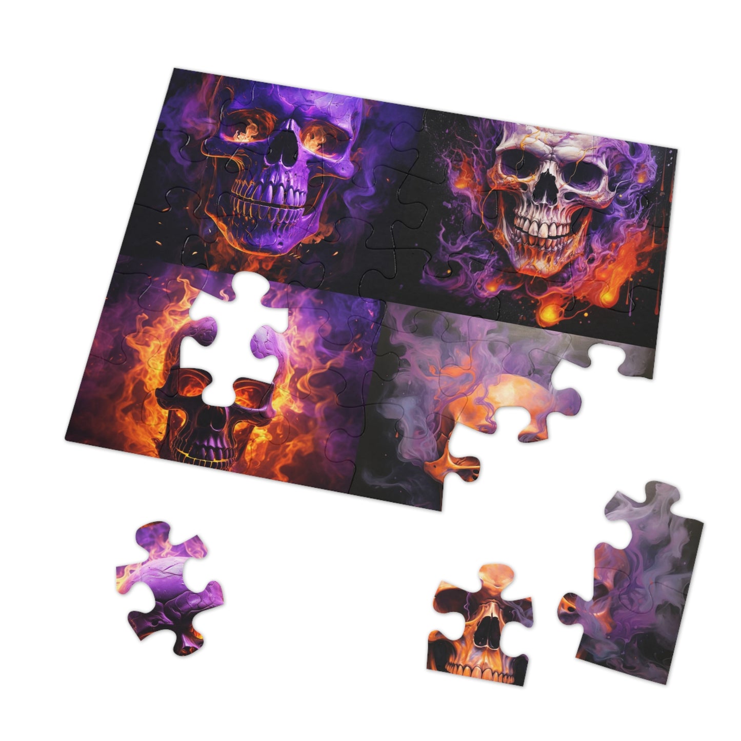 Jigsaw Puzzle (30, 110, 252, 500,1000-Piece) Skull Flames 5
